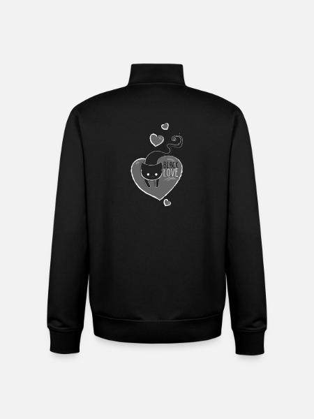 Black Love Gothic Cat - Unisex Organic Zip Sweatshirt von Stanley/Stella - Schwarz