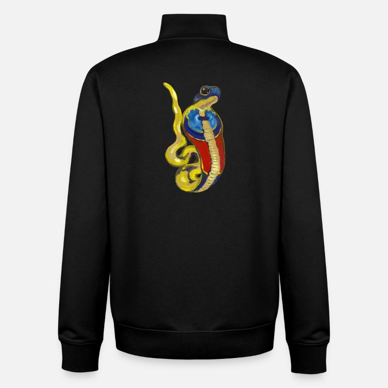 Cobra, divinité de l’Égypte ancienne - Sweat zippé unisexe en coton bio Stanley/Stella - noir