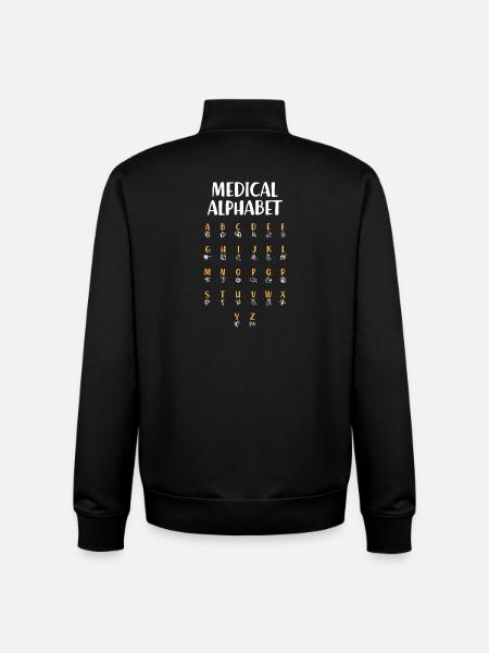 Medical Alphabet (dark) - Sudadera unisex con cremallera de algodón orgánico de Stanley/Stella - negro