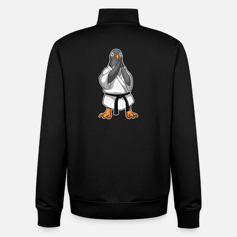 Pinguin Karate Kampfkunst - Unisex Organic Zip Sweatshirt von Stanley/Stella - Schwarz