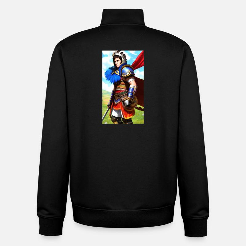 Mehrfarbiger Ritter Gladiator - Unisex Organic Zip Sweatshirt von Stanley/Stella - Schwarz