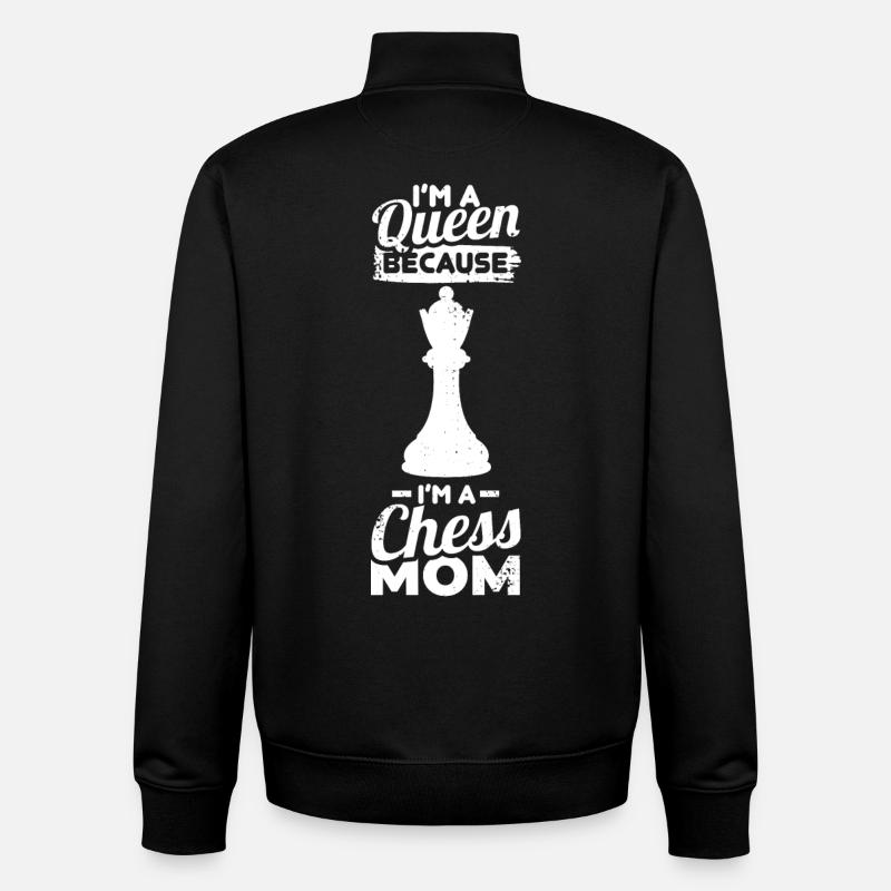 Schachmama - Unisex Organic Zip Sweatshirt von Stanley/Stella - Schwarz