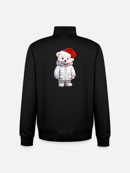 Bear Christmas - Unisex Organic Zip Sweatshirt by Stanley/Stella - black