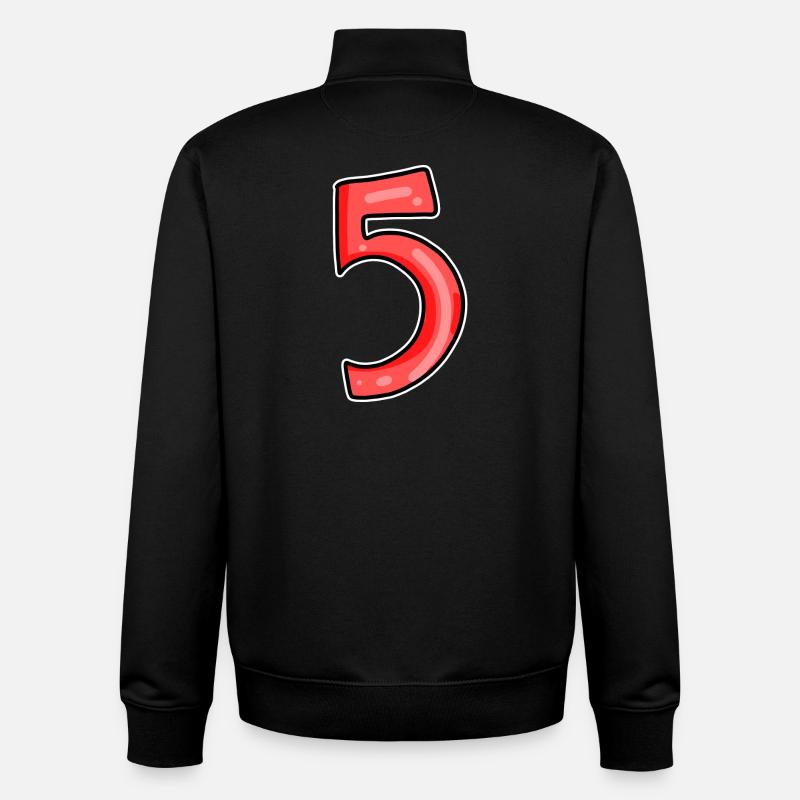 5 rouge - Sweat zippé unisexe en coton bio Stanley/Stella - noir