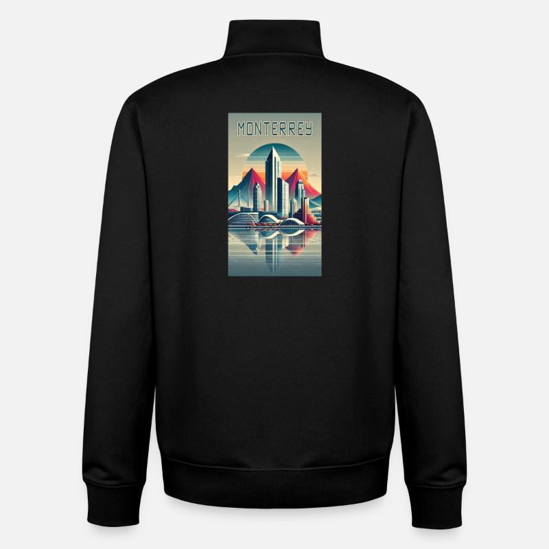 Design moderne de Monterrey, Mexique - Sweat zippé unisexe en coton bio Stanley/Stella - noir