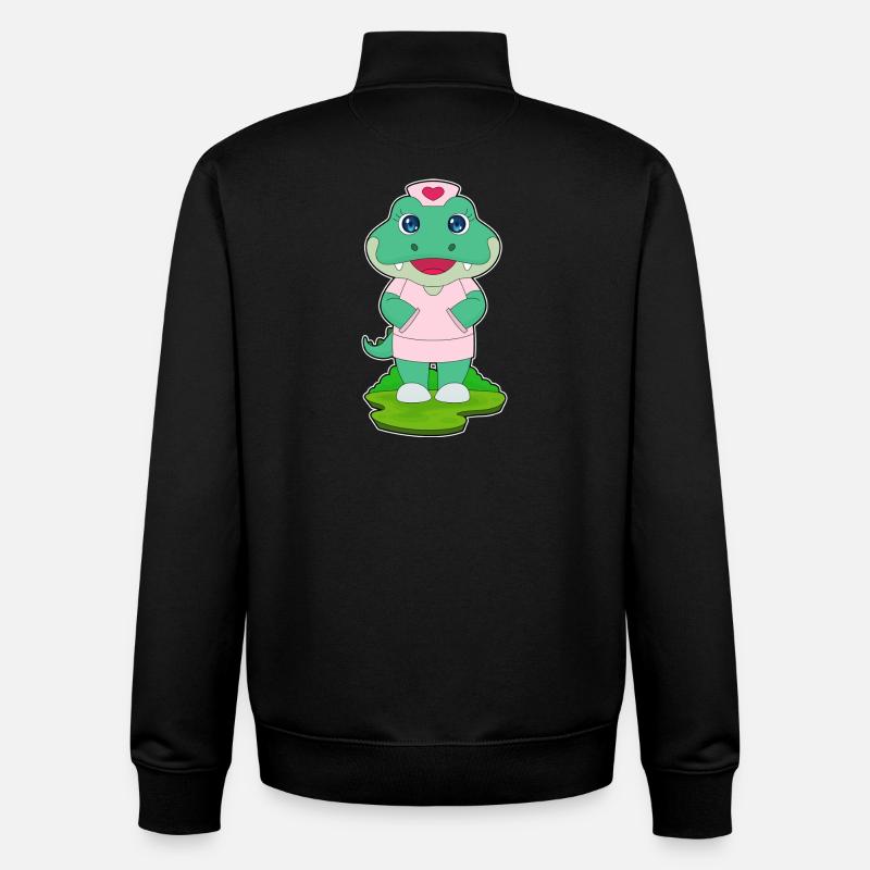 Infirmière crocodile - Sweat zippé unisexe en coton bio Stanley/Stella - noir