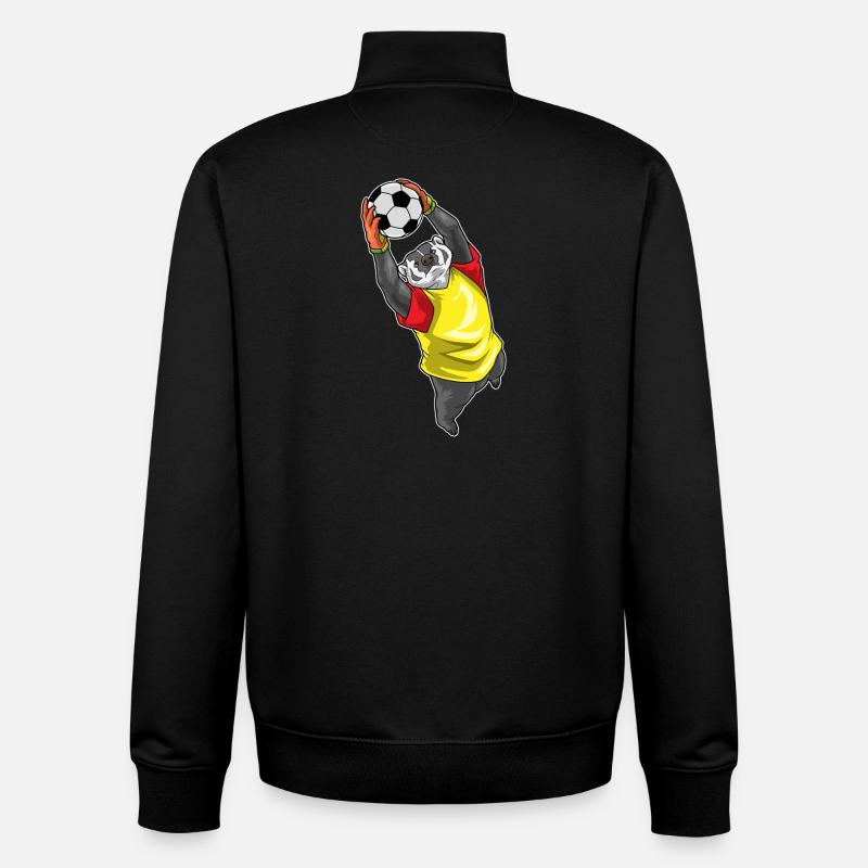 Dachs Torwart Fußball - Unisex Organic Zip Sweatshirt von Stanley/Stella - Schwarz