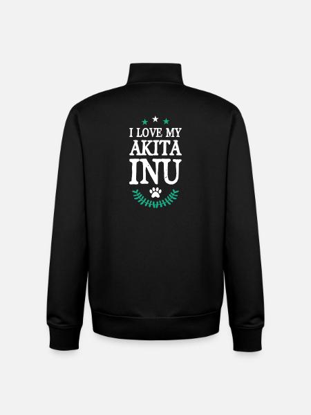 Akita Inu - Unisex Organic Zip Sweatshirt by Stanley/Stella - black