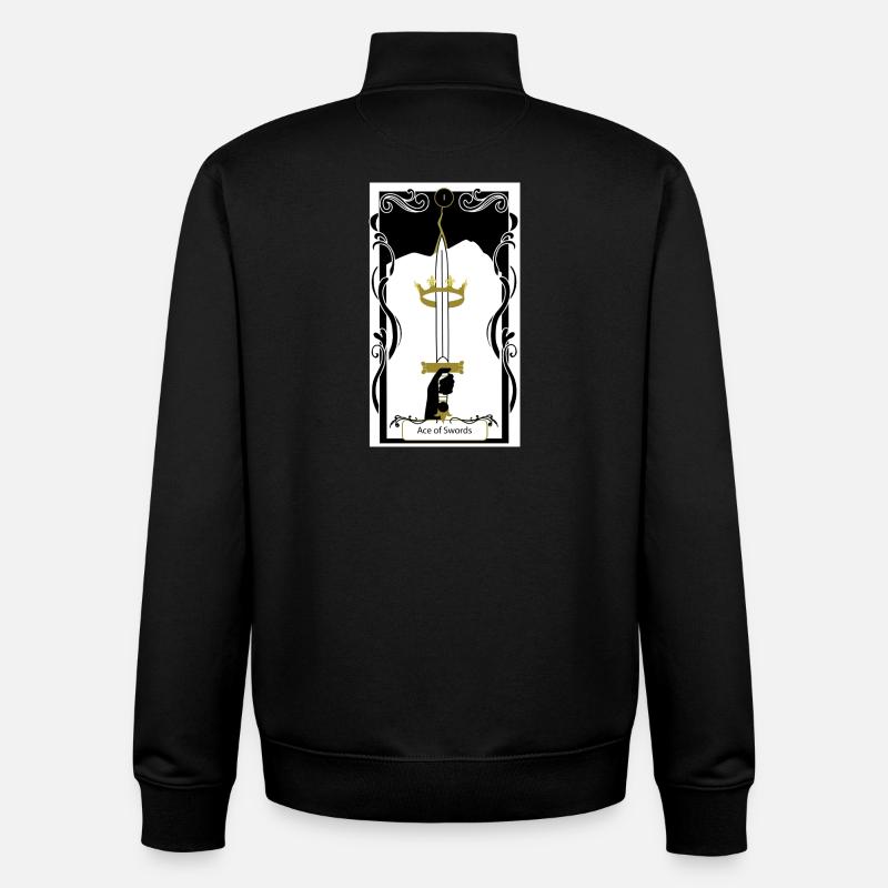 As d'épées - Sweat zippé unisexe en coton bio Stanley/Stella - noir