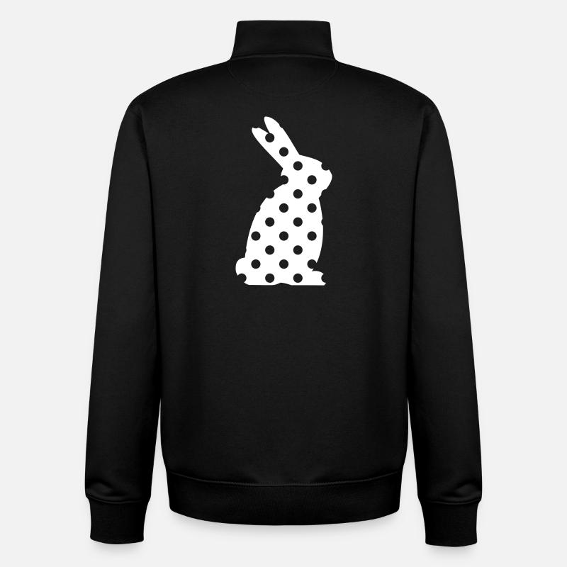 Hase Punkte Ostern Geschenk - Unisex Organic Zip Sweatshirt von Stanley/Stella - Schwarz