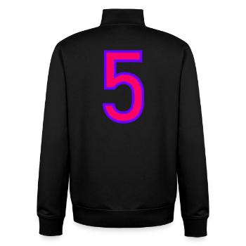 5. ANNIVERSARY. 5 YEARS. 5th ANNIVERSARY. CHILD - Unisex Organic Zip Sweatshirt by Stanley/Stella - black - Back - AI Model Male 185 light (185cm)