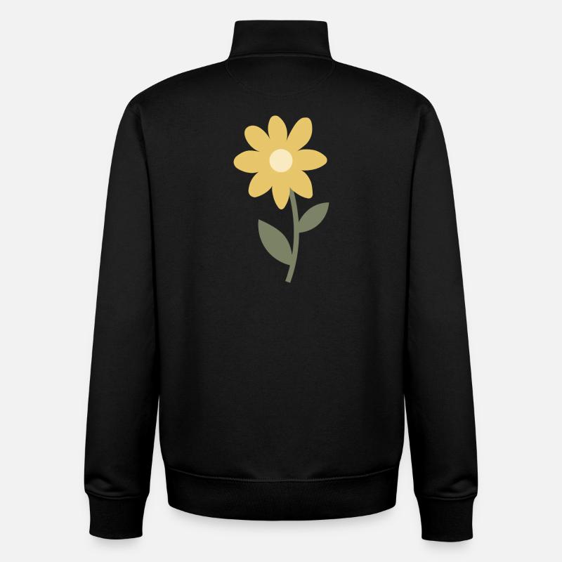 Bloomdesign de fleurs minimales - Sweat zippé unisexe en coton bio Stanley/Stella - noir