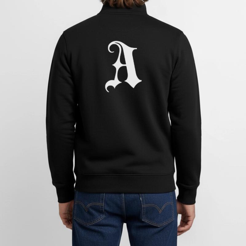 Gothic Monogram A Script Unisex Organic Zip Sweatshirt by Stanley/Stella