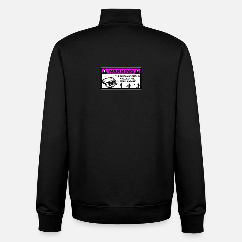 Turbo Avertissement Enfants  - Sweat zippé unisexe en coton bio Stanley/Stella - noir