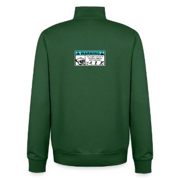 Danger Turbo Sticker - Unisex Organic Zip Sweatshirt by Stanley/Stella - bottle green - Back - AI Model Male 185 dark (185cm)