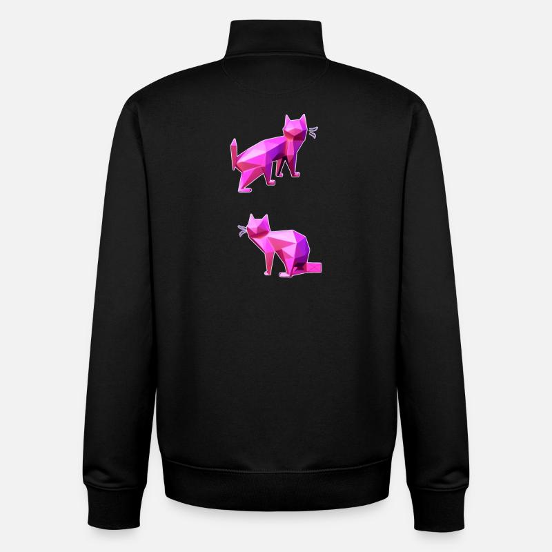 Pink Poly Cats Duo - Sweat zippé unisexe en coton bio Stanley/Stella - noir