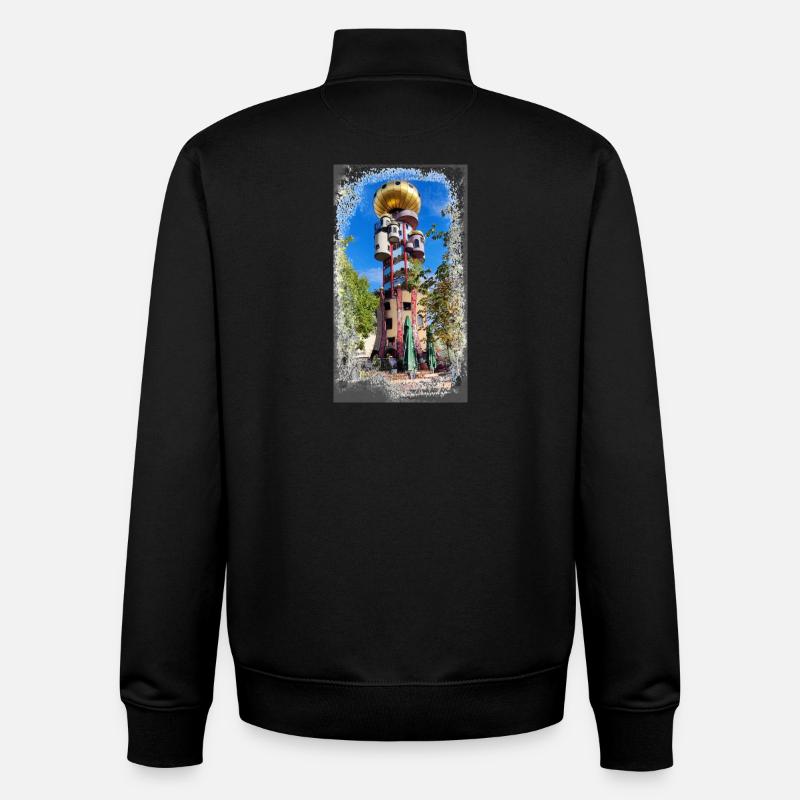 Hundertwasserturm beim Kuchlbauer - Unisex Organic Zip Sweatshirt von Stanley/Stella - Schwarz