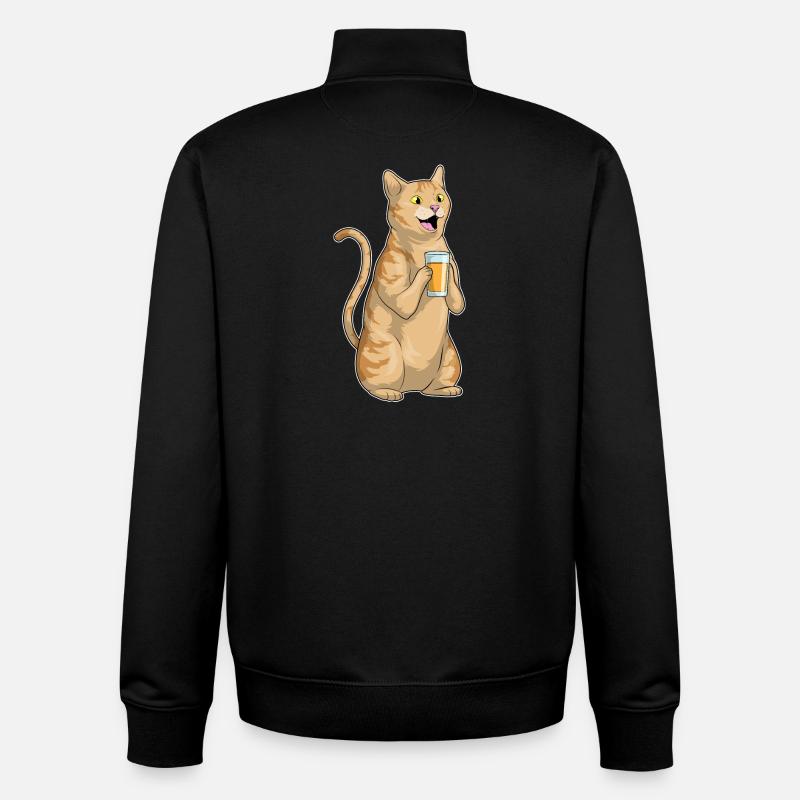Jus de chat - Sweat zippé unisexe en coton bio Stanley/Stella - noir