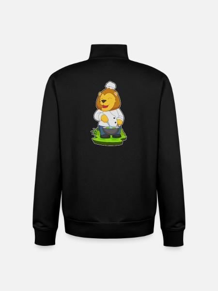 Lion Cooking Bowl Cooking - Unisex Organic Zip Sweatshirt by Stanley/Stella - black