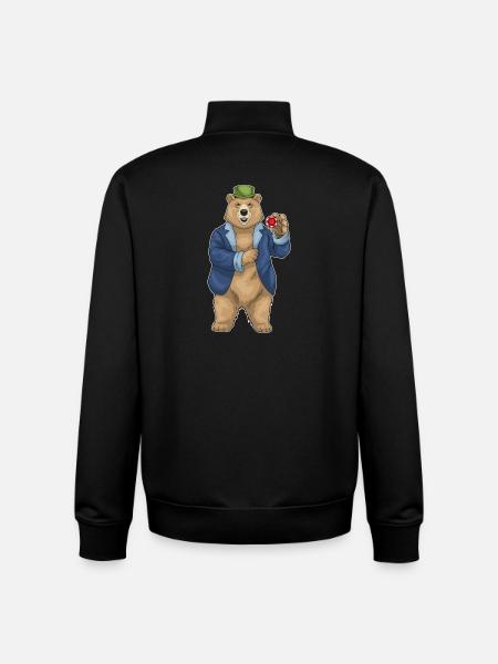 Bear Poker Poker Chips - Unisex Organic Zip Sweatshirt by Stanley/Stella - black