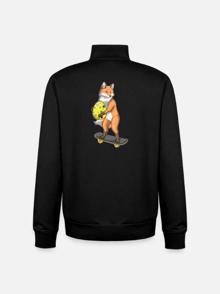 Fox Easter Skateboard - Sweat zippé unisexe en coton bio Stanley/Stella - noir