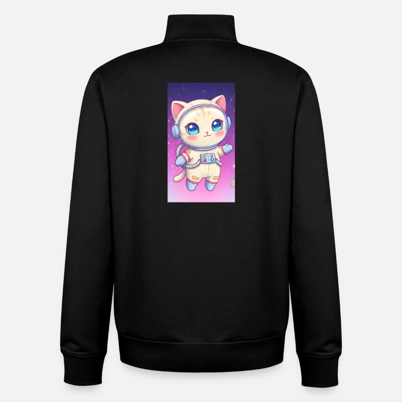 Astronaut Kätzchen - Unisex Organic Zip Sweatshirt von Stanley/Stella - Schwarz