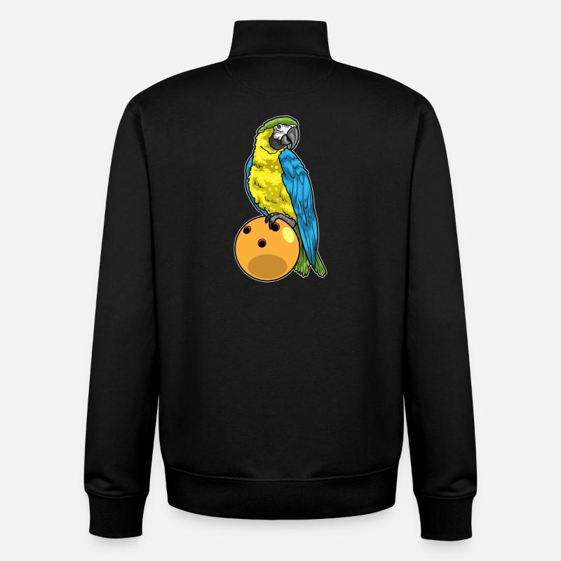Papagei Bowling Bowlingkugel - Unisex Organic Zip Sweatshirt von Stanley/Stella - Schwarz