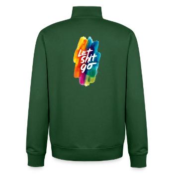 Let go - Unisex Organic Zip Sweatshirt von Stanley/Stella - Flaschengrün - Hinten - AI Model Male 185 dark (185cm)