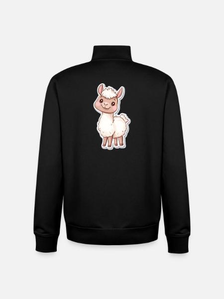 Llama Alpaca Llama Animal Gift - Unisex Organic Zip Sweatshirt by Stanley/Stella - black