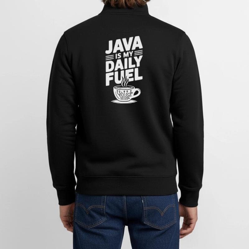 Java est mon carburant quotidien Sweat zippé unisexe en coton bio Stanley/Stella