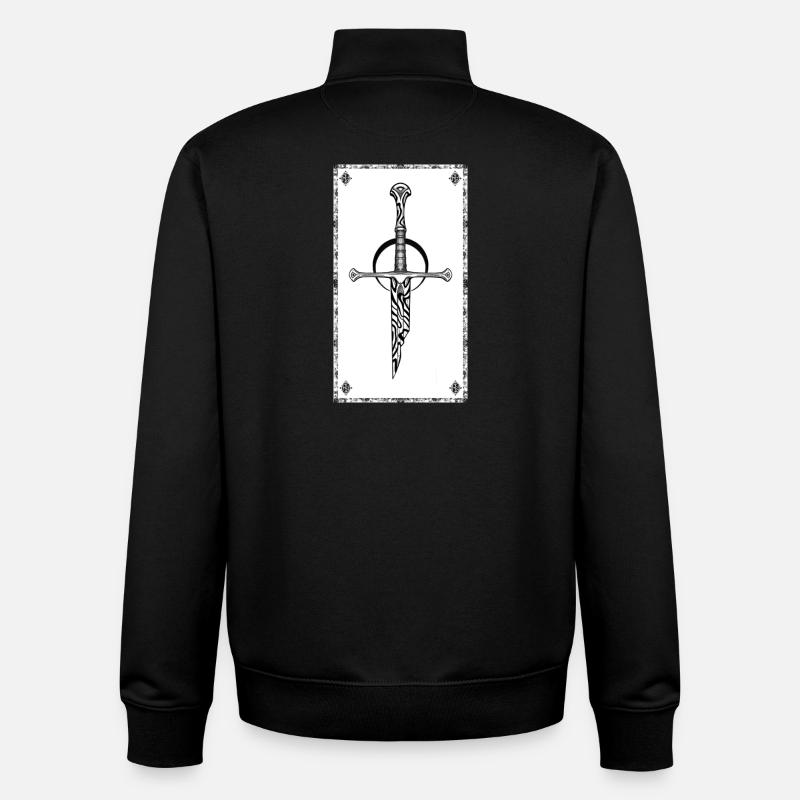 Épée zébrée gothique - Sweat zippé unisexe en coton bio Stanley/Stella - noir