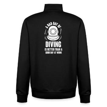 Diving Diver Snorkeling Recreational Diver - Unisex Organic Zip Sweatshirt by Stanley/Stella - black - Back - AI Model Male 185 light (185cm)