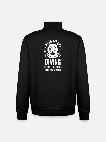 Diving Diver Snorkeling Recreational Diver - Unisex Organic Zip Sweatshirt by Stanley/Stella - black