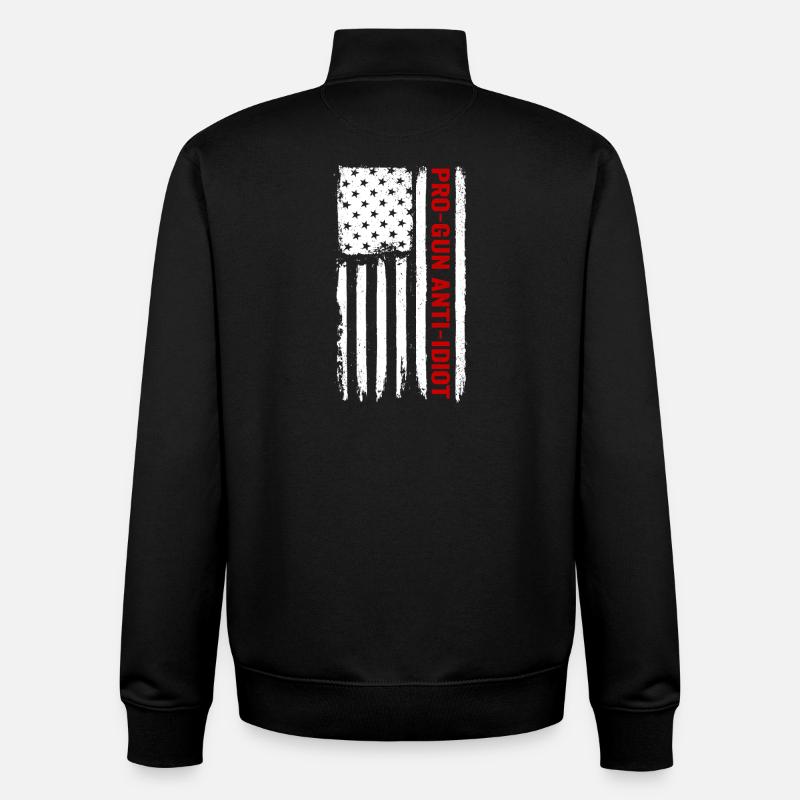 Pro-Waffen, Anti-Idiot - Unisex Organic Zip Sweatshirt von Stanley/Stella - Schwarz