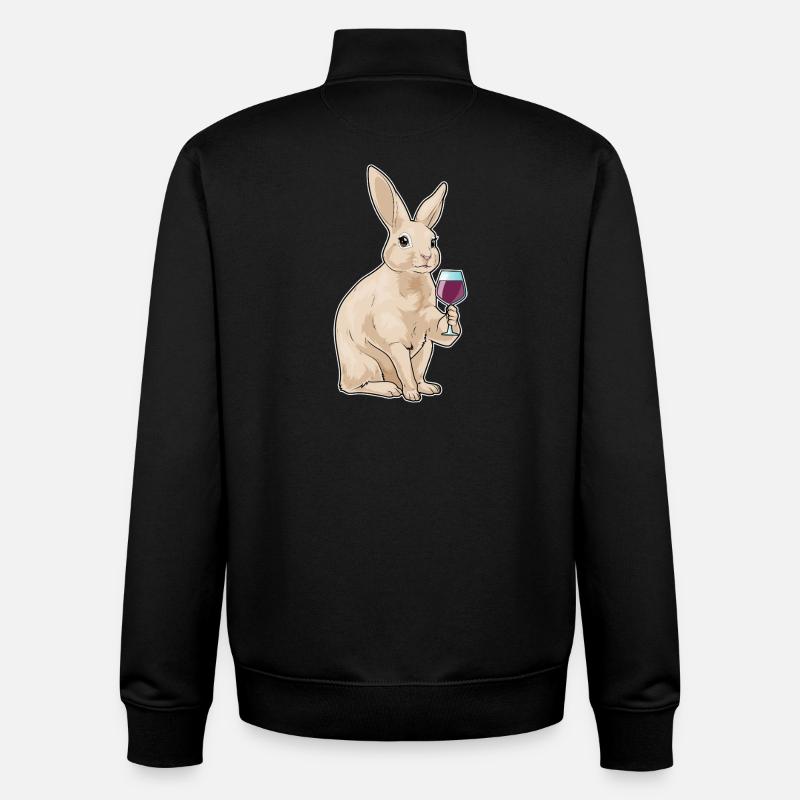 Vin rouge de lapin - Sweat zippé unisexe en coton bio Stanley/Stella - noir