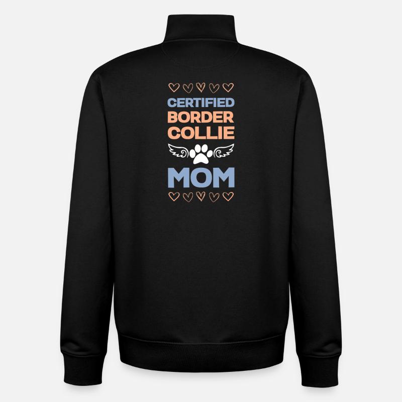 Zertifizierte Border Collie Mama - Unisex Organic Zip Sweatshirt von Stanley/Stella - Schwarz