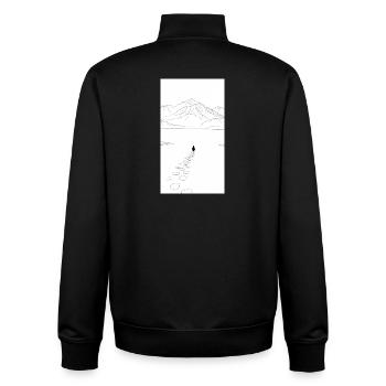 Solitary walk to the mountains - Unisex Organic Zip Sweatshirt by Stanley/Stella - black - Back - AI Model Male 185 light (185cm)
