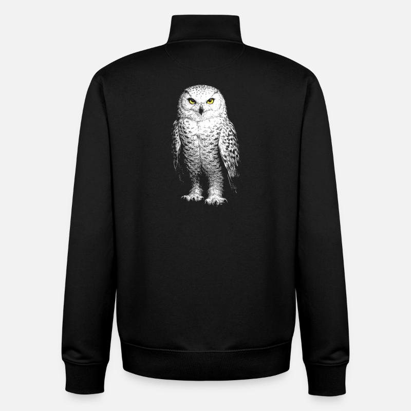 Harfang des neiges - Sweat zippé unisexe en coton bio Stanley/Stella - noir