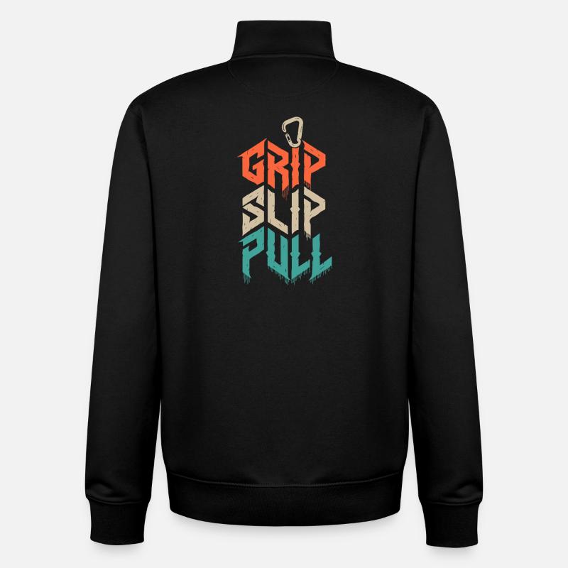 Grip Slip Pull Climbing Grunge - Unisex Organic Zip Sweatshirt by Stanley/Stella - black
