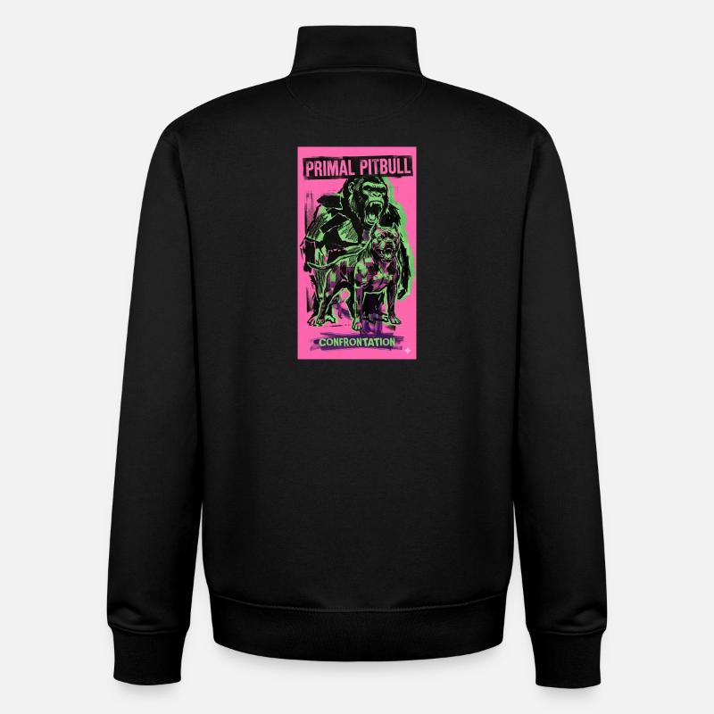 Primal Pitbull Konfrontation - Unisex Organic Zip Sweatshirt von Stanley/Stella - Schwarz