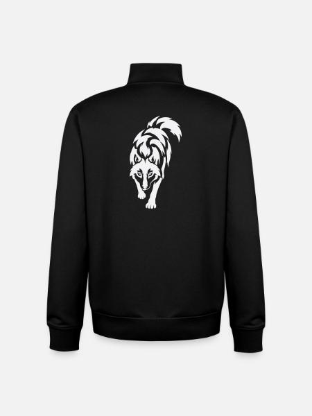 Wolf's silhouette in contrast - Unisex Organic Zip Sweatshirt by Stanley/Stella - black