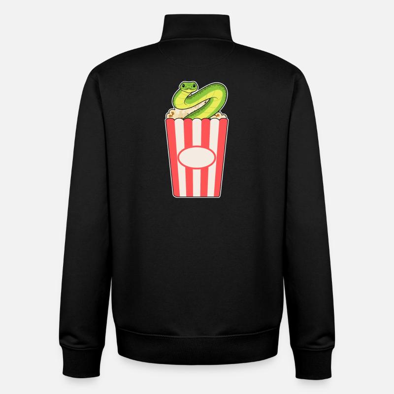 Maïs soufflé serpent - Sweat zippé unisexe en coton bio Stanley/Stella - noir