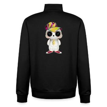 cute cool skull in hip hop look - Unisex Organic Zip Sweatshirt by Stanley/Stella - black - Back - AI Model Male 185 light (185cm)
