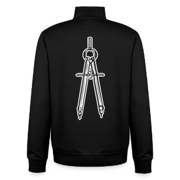 Architektur Zirkel - Unisex Organic Zip Sweatshirt von Stanley/Stella - Schwarz - Hinten - AI Model Male 185 light (185cm)