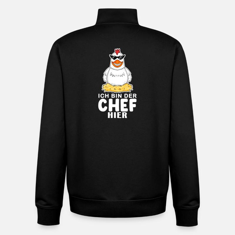 Chef Spruch mit huhn Motiv - Unisex Organic Zip Sweatshirt von Stanley/Stella - Schwarz