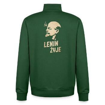 Lenin lebt - Unisex Organic Zip Sweatshirt von Stanley/Stella - Flaschengrün - Hinten - AI Model Male 185 dark (185cm)