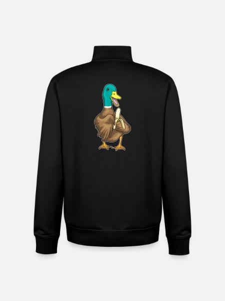 Duck Banana - Unisex Organic Zip Sweatshirt by Stanley/Stella - black