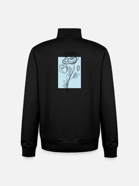 Elegantes florales Line-Art-Design - Unisex Organic Zip Sweatshirt von Stanley/Stella - Schwarz