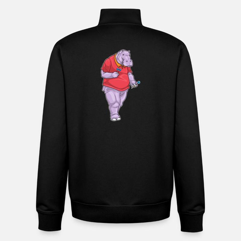 Nilpferd Dart Dartpfeil - Unisex Organic Zip Sweatshirt von Stanley/Stella - Schwarz