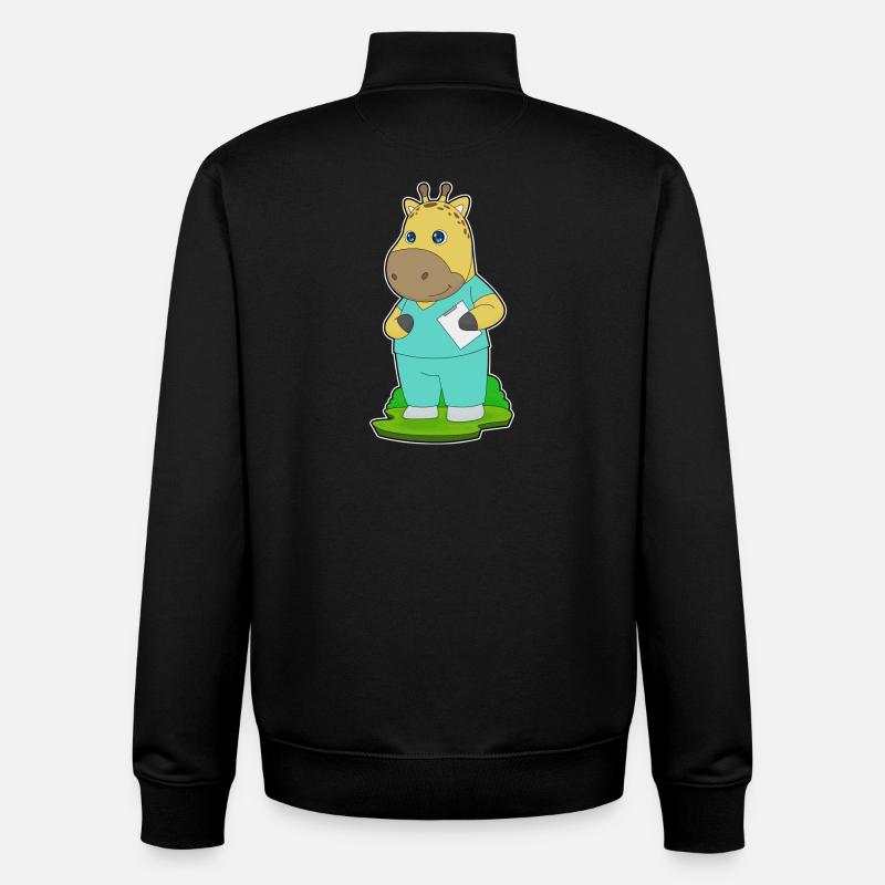 Giraffe Krankenschwester - Unisex Organic Zip Sweatshirt von Stanley/Stella - Schwarz